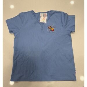 disney embroidered shirt Ladies Medium Blue‎ Winnie The Pooh & Tigger NWT Kmart